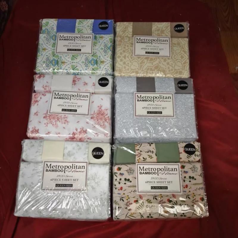 Customized-4-6-Pcs-Printing-Home-Textiles-Flat-Fitted-Sheets-Colored-Colored-Polyester-Bed-Sheet-Set