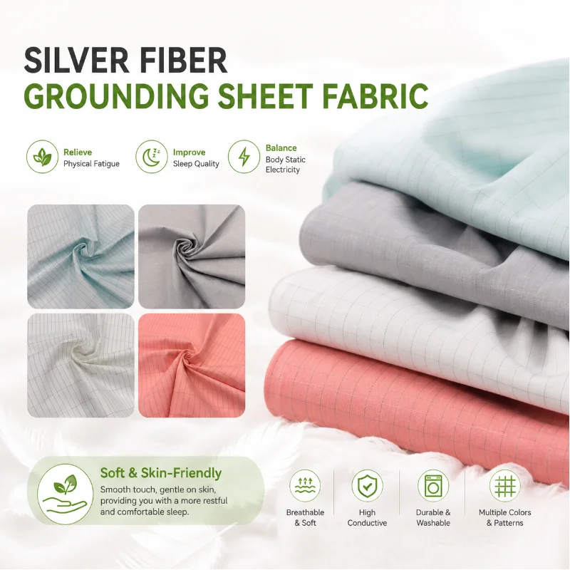 Customized-Bio-Conductive-Grounding-Fabric-Breathable-Silver-Fiber-Cloth-Anti-Radiation-Grounding-Material-for-Earthing-Bedding