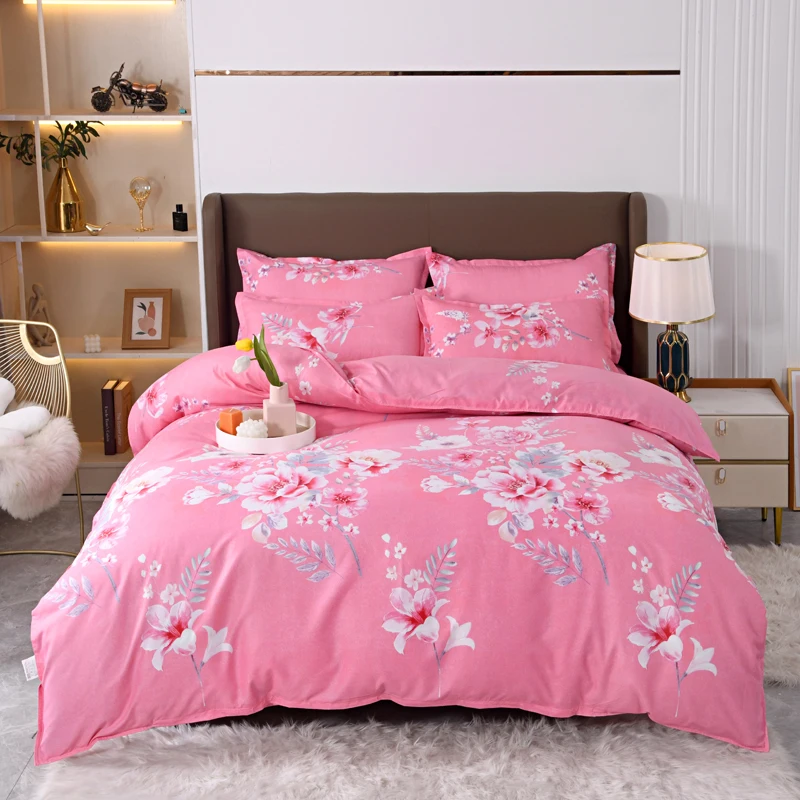 Customized-Cartoon-Plant-Printing-Bedding-Set-Pillowcase-Duvet-Cover-Set-Microfiber-Sheets