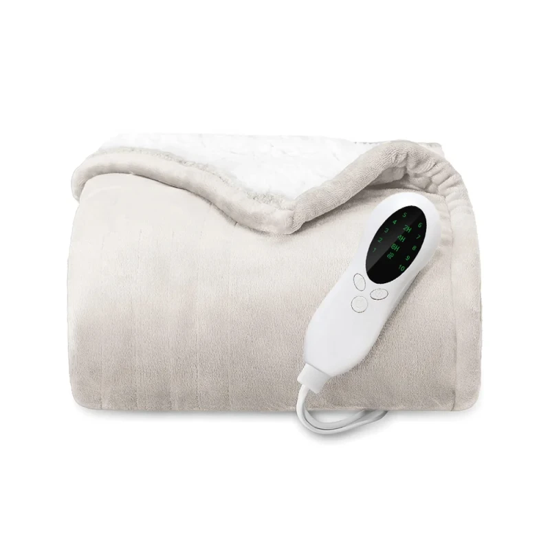 Customized-Color-Heated-Blanket-Throw-Flannel-Sherpa-Twin-Size-50-60-Inch-Electric-Heating-Blanket