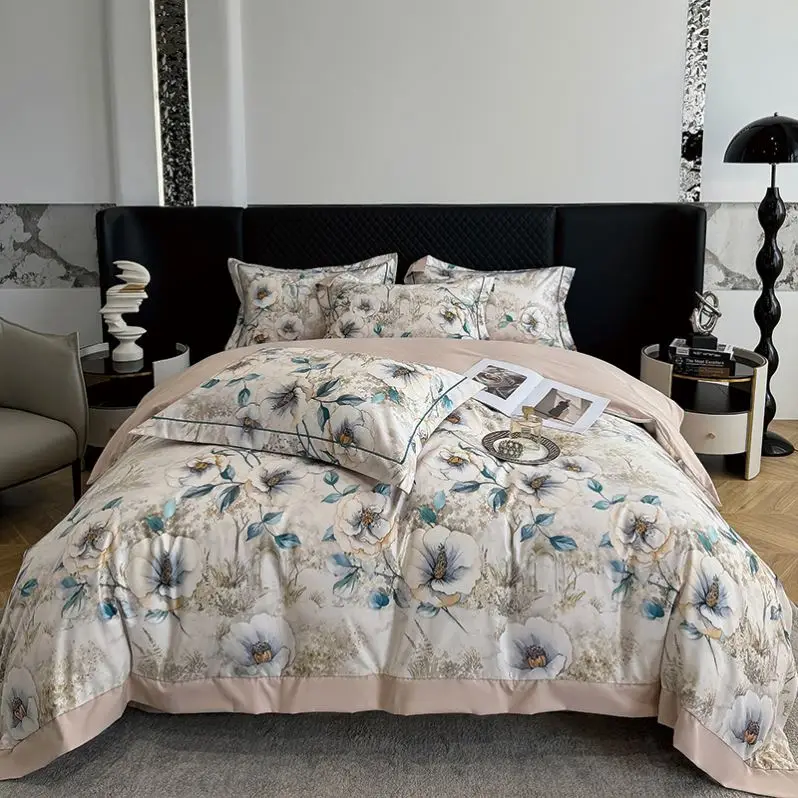 Customized-Cotton-Carbon-Brushed-Digital-Printing-Four-Piece-Microfiber-Comforter-Sheets-Bedding-Set