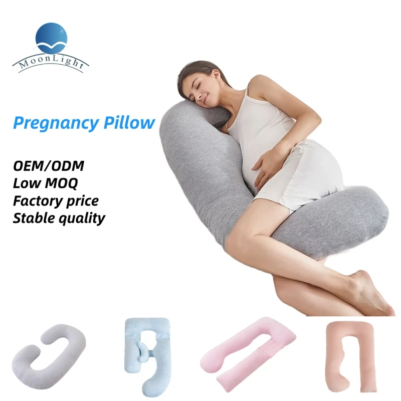 Customized-J-Shaped-Soft-Womens-Cotton-Pregnancy-Pillow-Full-Body-Sleeping-Maternity-Pillow