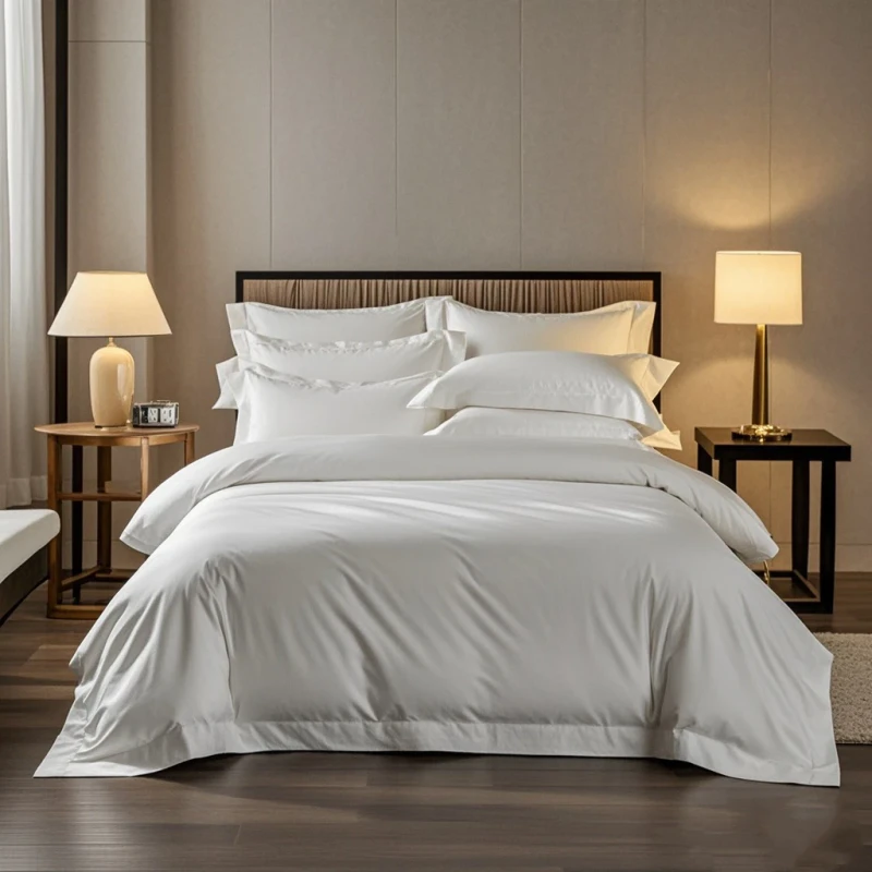 Customized-King-Size-Luxury-White-Hotel-Bedding-Set-Woven-Polyester-Cotton-Duvet-Cover-Flat-Sheet-Comforter-Set