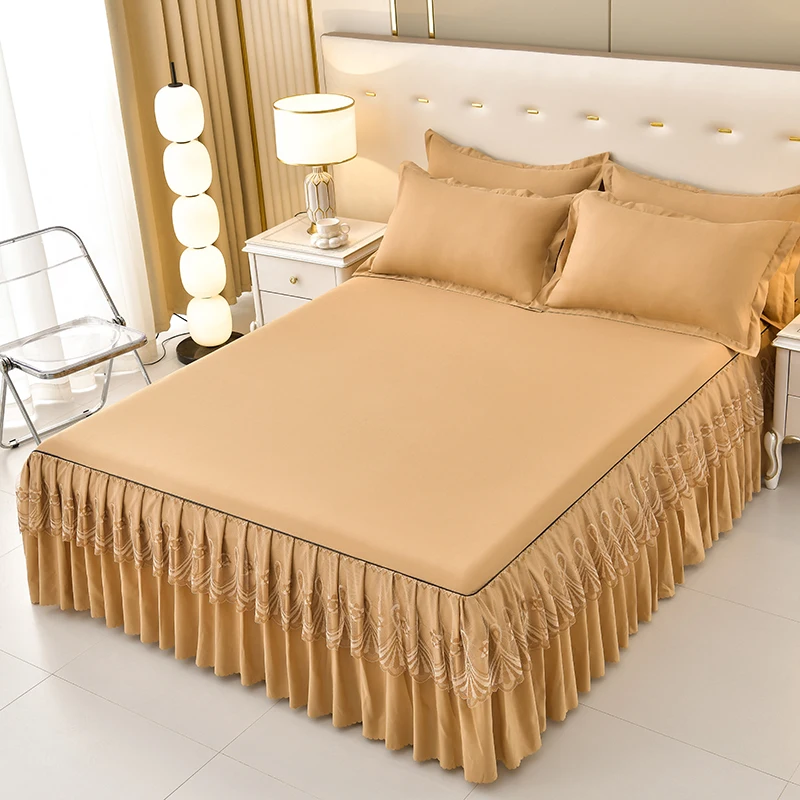 Customized-Luxury-Comfortable-Bed-Sheet-Ruffle-Plain-Dyed-Bed-Skirt-in-Multiple-Colors-for-Home-and-Hotel-Use