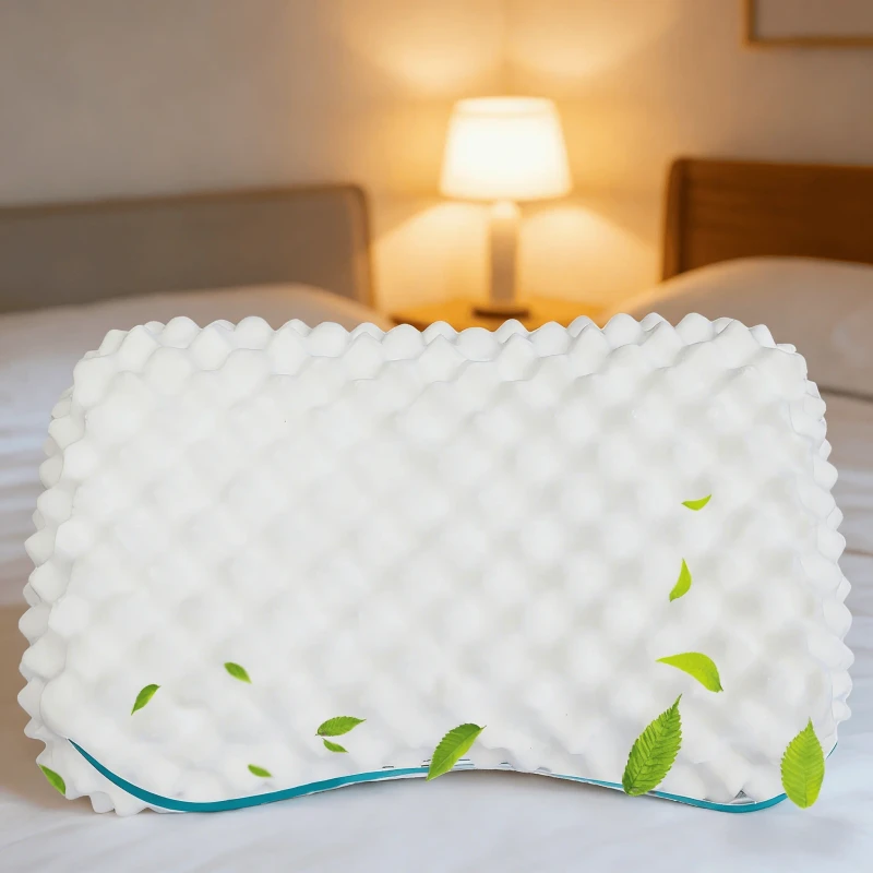 Customized-Modern-Natural-Latex-Filled-Polyester-Cotton-Cover-Wave-Shape-Cervical-Support-Neck-Protection-Pillow