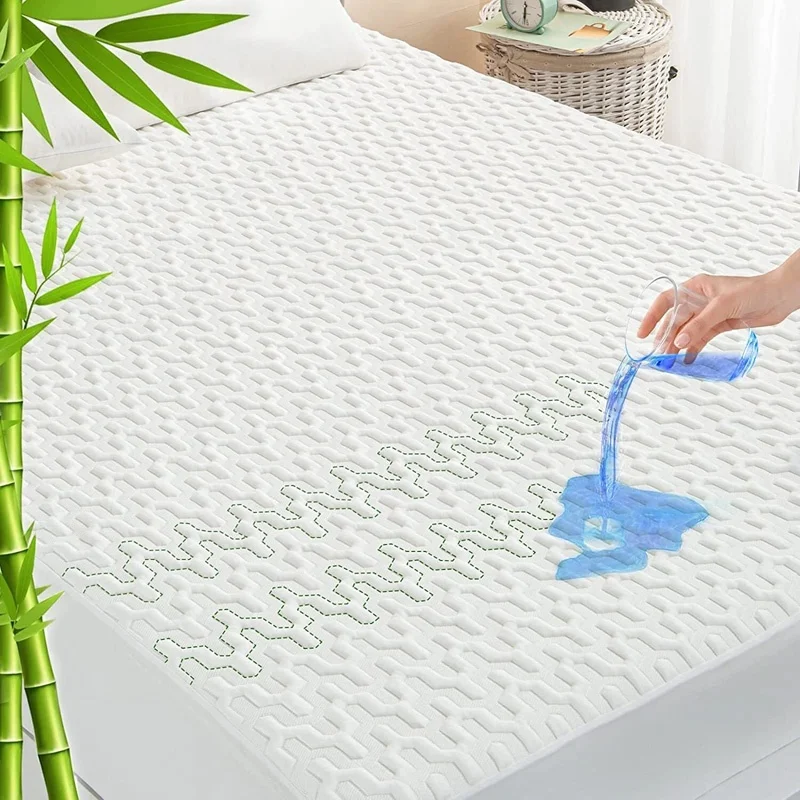 Customized-Queen-King-Bed-Bamboo-Eco-Friendly-Breathable-Mattress-Cover-Cooling-Waterproof-Deep-Pocket-Mattress-Bed-Mat