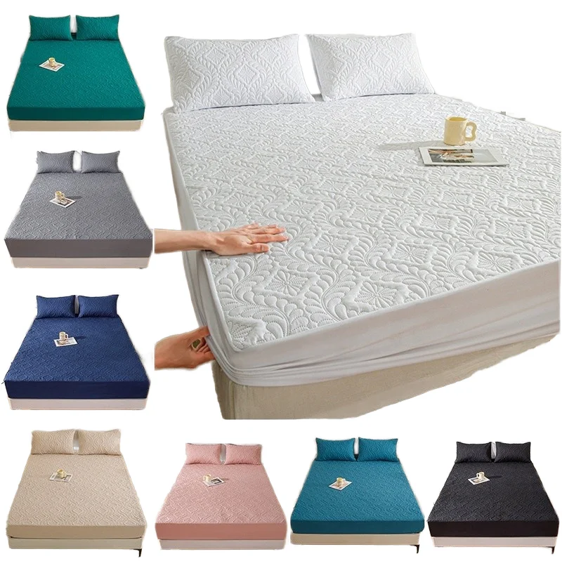 Customized-Quilted-Bed-Mat-Folding-Mat-Queen-King-Size-Jacquard-Breathable-Machine-Washable-Waterproof-100-Polyester-Fiber