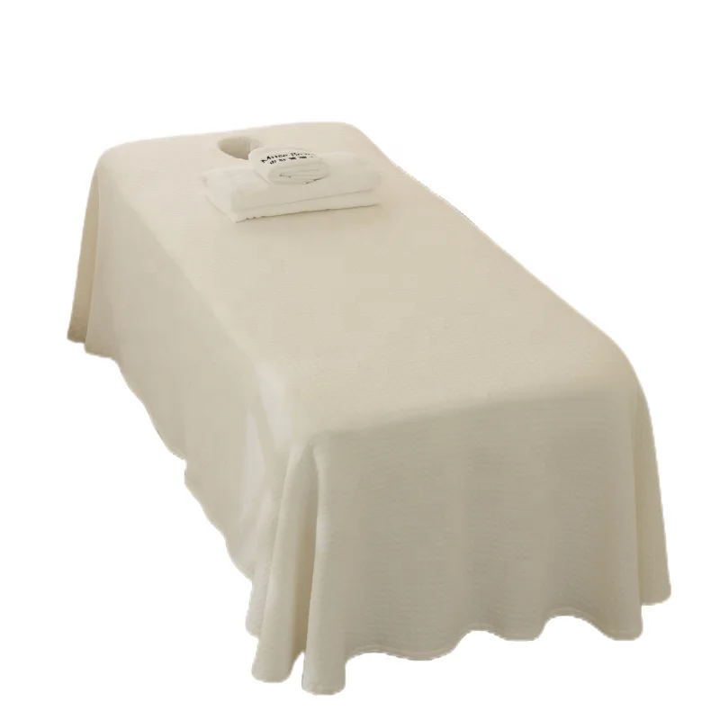 Customized-SPA-Soft-3D-Embossing-Technology-Massage-Bed-Skirt-Cover-Quilted-Hole-Valance-Sheet-Beauty-Salon