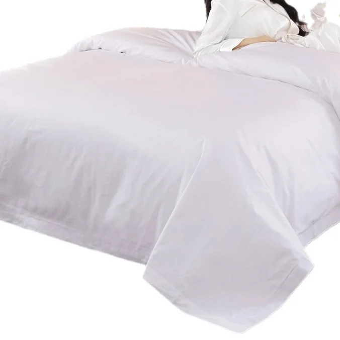 Customized-Star-Hotel-Pure-White-Satin-All-Cotton-Duvet-Cover-Four-Piece-Set-Minimalist-Style-for-Guesthouses-Hotels
