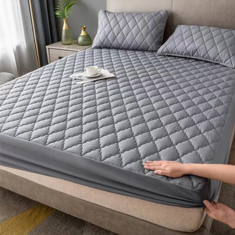 Customized-Ultra-fine-Fiber-Solid-color-Mattress-Cover-Waterproof-Dustproof-Machine-Washable-Mattress-Protector