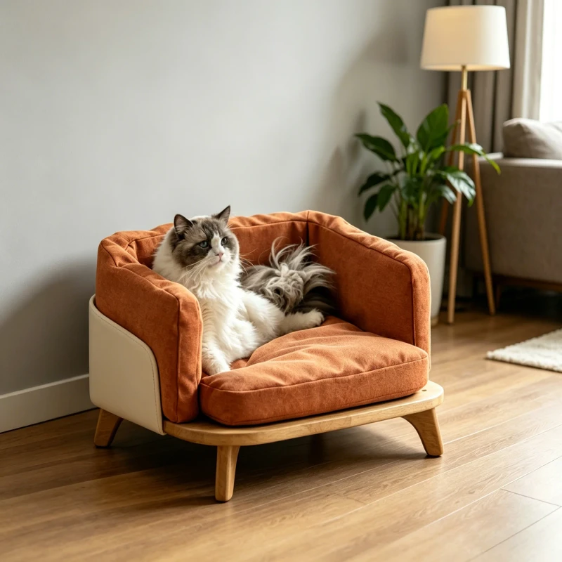 Customized-Wooden-Detachable-Breathable-Washable-Cotton-Filled-All-Seasons-Pet-Solid-Wood-Bed