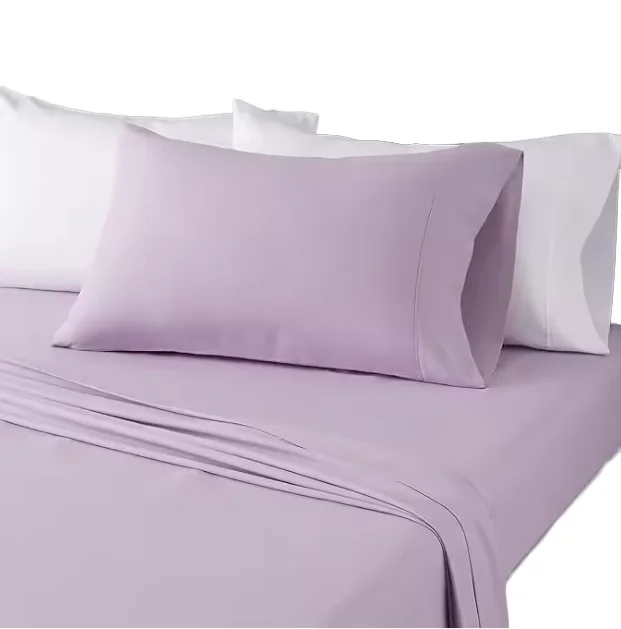 Customized-Woven-Modern-Double-sized-Pure-color-Ultra-fine-Fiber-200TC-100-Cotton-Bed-Sheets-Pillowcases-Set-Large-Extra-large