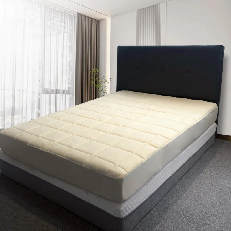 Customized-Yellow-Ultra-Comfort-Cooling-Lyocell-Nylon-Bed-Pad-Cover-Mattress-Topper