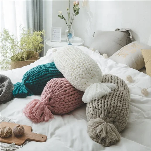 Cute-Candy-Shape-Pillows-Handmade-Cozy-Chunky-Knit-Photo-Throw-Pillow-Tassels-Design-Lovely-Home-Decor-Sofa-Bed-Cushion