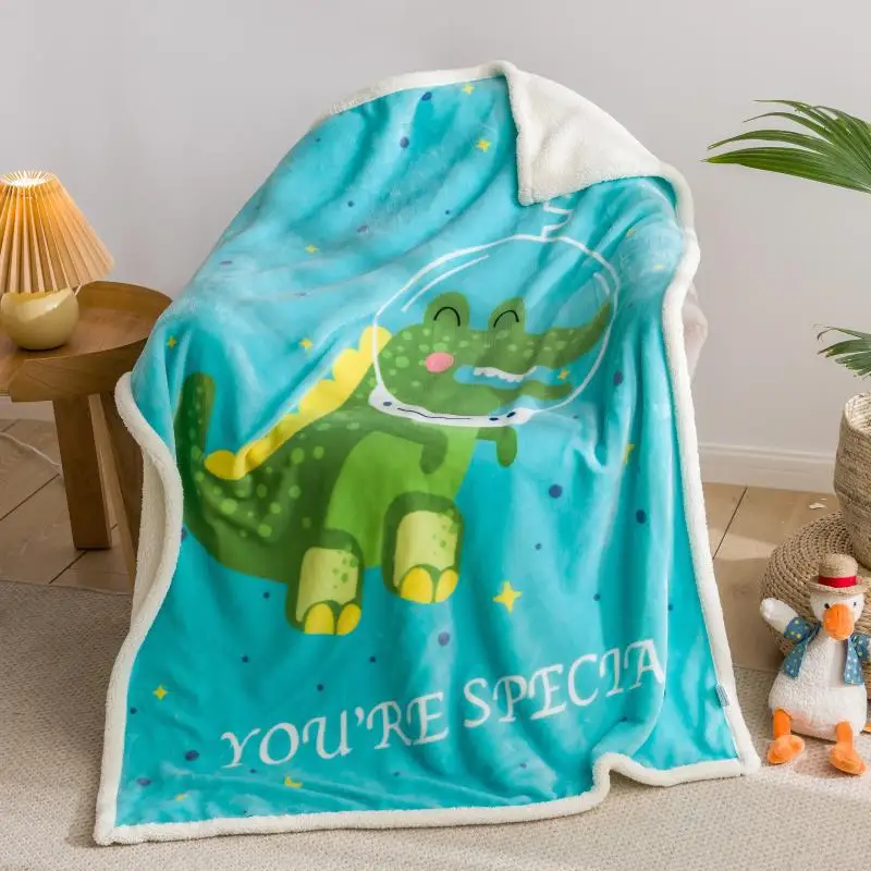 Cute-Cartoon-Animal-Print-Double-Layer-Thick-Fleece-Throw-Blanket-Super-Soft-All-Season-Customizable-for-Children-Kids-School