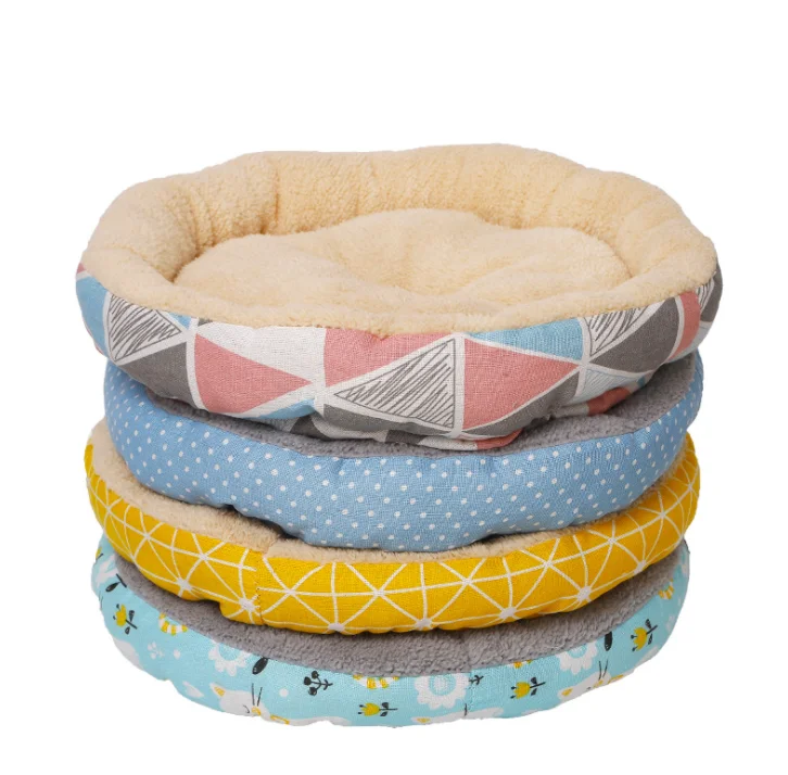 Cute-Modern-Bed-Cat-Round-Designer-Canvas-Pet-Supplies-Dog-Bed