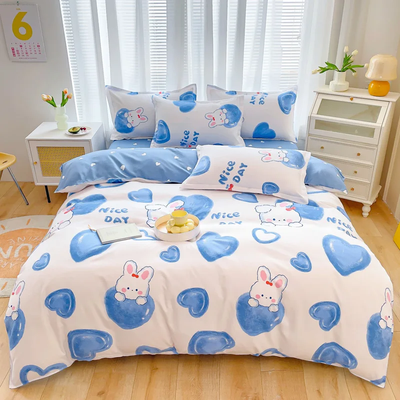 Cute-Polyester-Bed-Sheet-Microfiber-Bed-Sheets-With-Pillow-Case-for-Blue-Bedding-Set-for-Children
