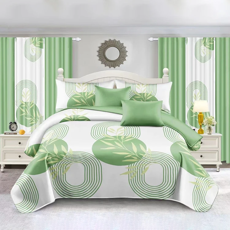 DL-Luxury-Polyester-All-Season-12-Piece-King-Size-Bedding-Set-Bedspread-Flat-Sheet-Fitted-Sheet-Pillowcases-Curtains-for-Home