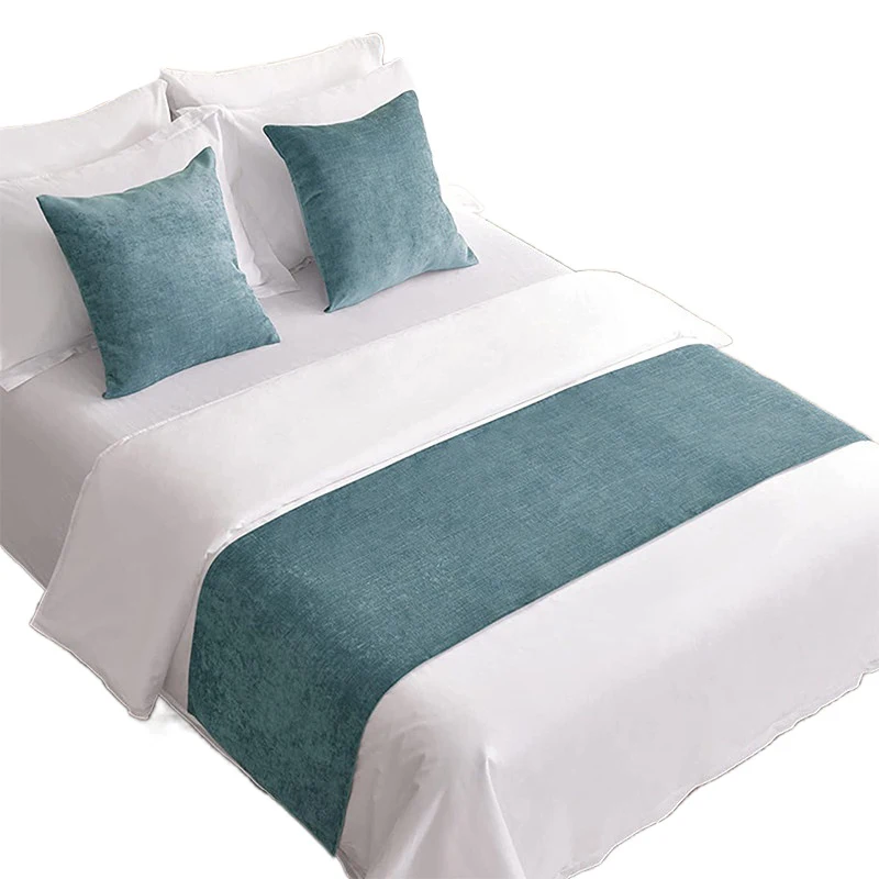 Decorative-Modern-Solid-Bedding-Scarf-Breathable-Soft-Chenille-Bed-Runner-for-Hotel-Bedroom