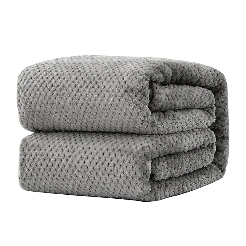 Decorative-Solid-Sofa-Throw-Cozy-Soft-Lightweight-Flannel-Waffle-Knit-Blanket-for-Bed