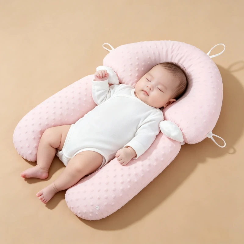 Design-logo-Cotton-Comfortable-Babies-Pillow-Breathable-Infant-Bed-Pillow