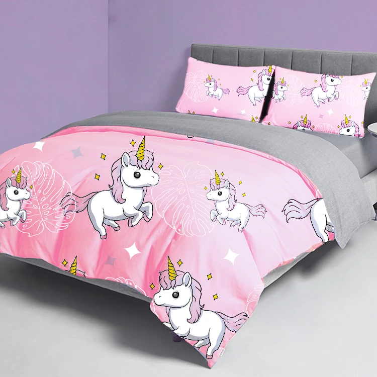 Designer-Brand-Kids-Bedding-Set-Unicorn-Rainbow-Printed-Kids-Comforter-Bedding-Set