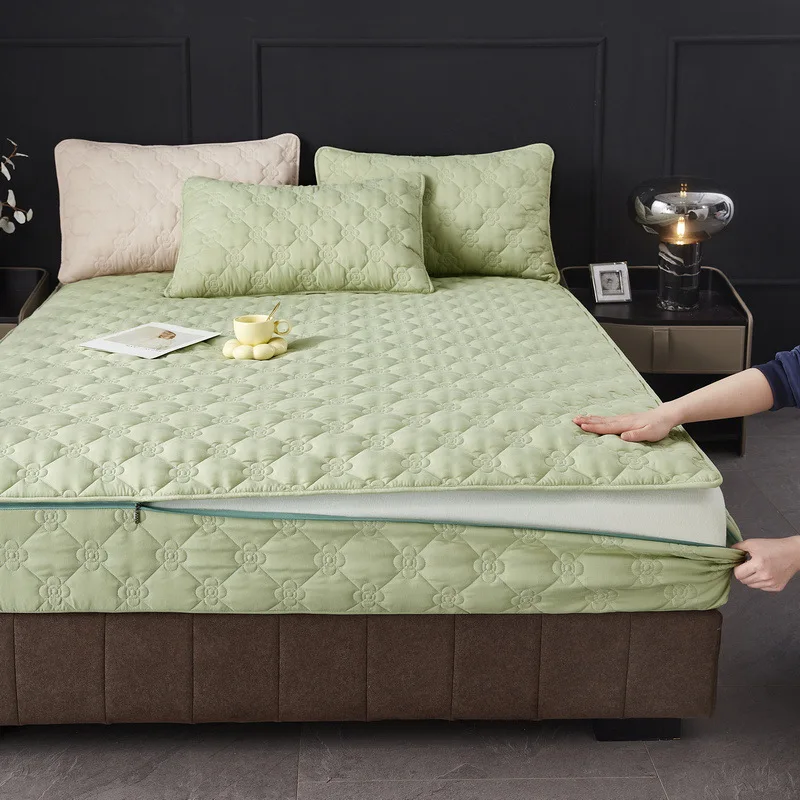Detachable-Zipper-Style-Six-sided-Fully-Wrapped-Quilted-Polyester-All-Season-Adult-Use-Folding-Bed-Mat-Model-046-9-14-Inches