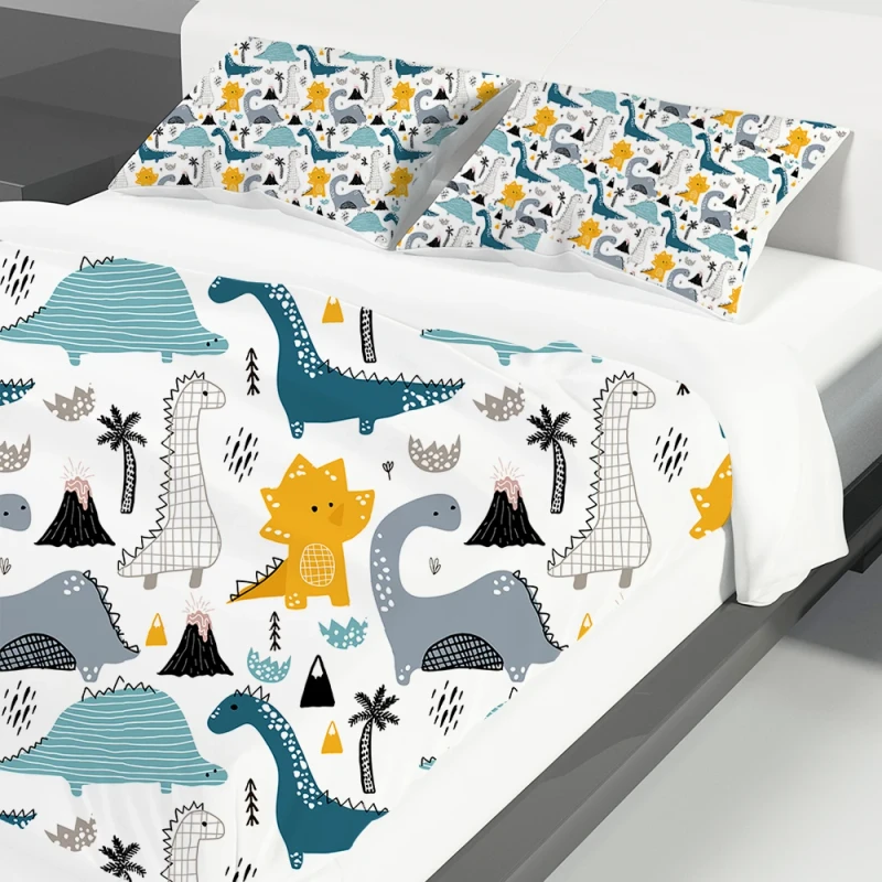 Dinosaur-Soft-Microfiber-Cartoon-Bedding-Set-Kids-Teens-Duvet-Cover-Set-Kids-Bedding-With-Pillow-Shams
