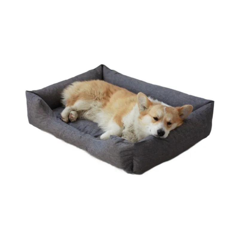 Direct-Factory-Sale-Comfortable-Linen-Material-Cat-and-Dog-Beds-Solid-Pattern-with-Carton-Packing-All-Season-Bed