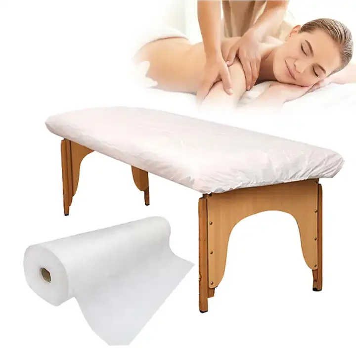 Disposable-18-40gsm-Thermal-Bond-Breathable-Nonwoven-Fabric-Bed-Sheet-Eco-Friendly-Skin-Friendly-Hospitals-Plain-Pattern