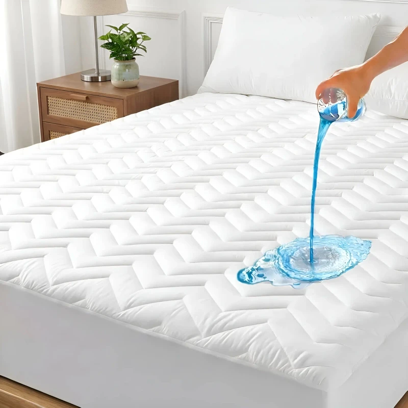 Disposable-Baby-Quilted-Mattress-Protector-Soft-Breathable-Waterproof-Mattress-Cover-King-Size-White-Gray-Black