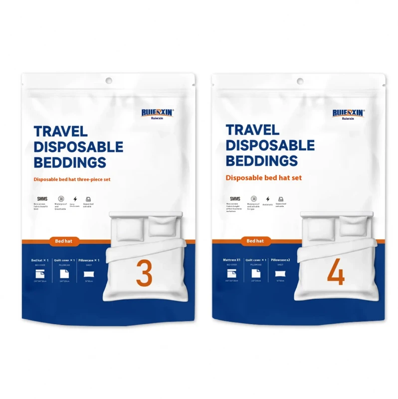 Disposable-Bed-Sheets-4-Pcs-Lightweight-Breathable-Travel-Bedding-Set-with-Bedspread-Duvet-Cover-and-2-Pillowcases-for-Hotels