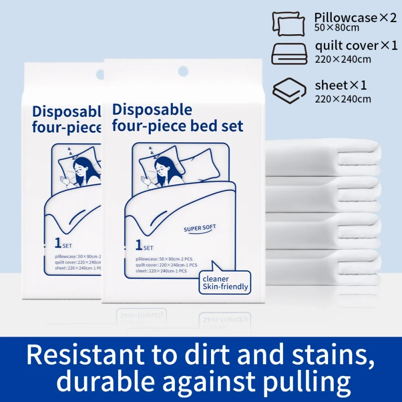 Disposable-Bedding-Set-Bed-Sheet-Pillowcase-Quilt-Cover-4-Pieces-Set-for-Hotel-Travel-Hospital-Beauty-Salon-Use-220-240cm