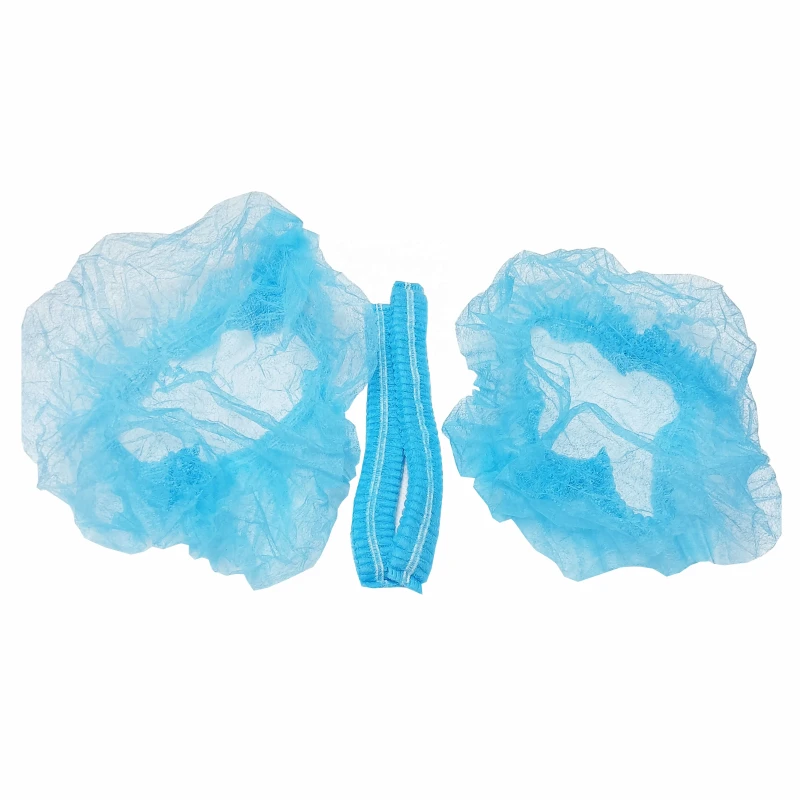 Disposable-Bouffant-Cap-Non-Woven-Medical-Hair-Head-Cover-Surgical-Doctor-Nurse-Double-Elastic-Strip-Cap-Clip-Medical-Caps
