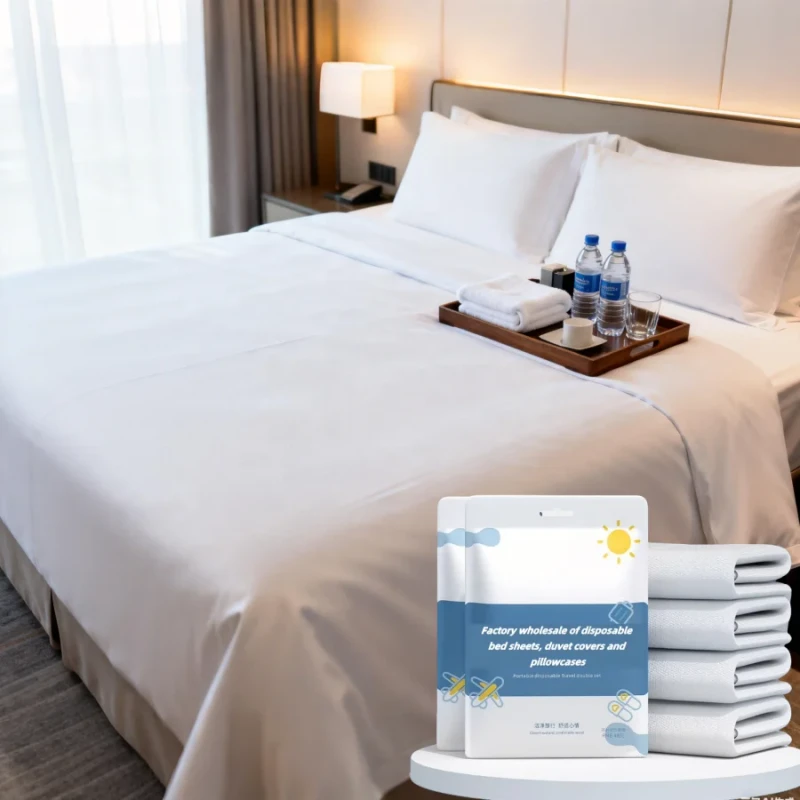 Disposable-Folded-Portable-Double-Bed-Four-Piece-Bedding-Set-Japan-Style-2.0m-SMS-Non-Woven-Waterproof-Breathable-Lightweight