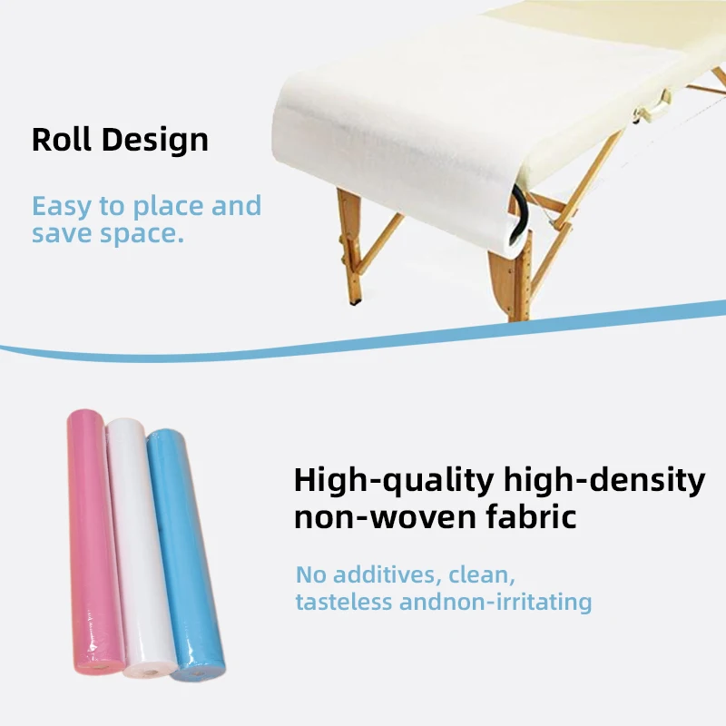 Disposable-Hospital-Bed-Sheet-Roll-Waterproof-Breathable-100-Polyester-300TC-Plain-Flat-Sheet-for-Hotel-Home
