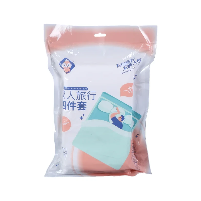 Disposable-Hotel-Design-PP-Nonwoven-Eco-Friendly-Bedding-Set-Solid-Color-Four-Pieces-Includes-1-Bed-Sheet-1-Quilt-Cover-2-600TC