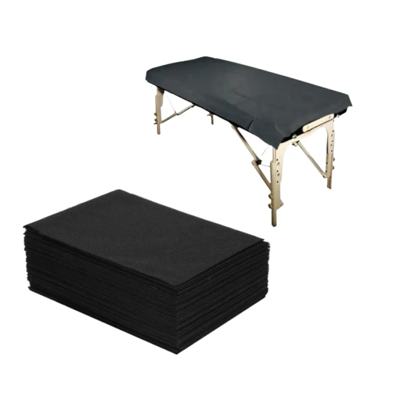 Disposable-Non-Woven-Waterproof-Greaseproof-Tatoo-Fitted-Massage-Table-Covers-Black-Bed-Sheet