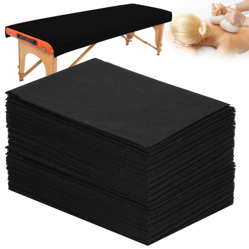 Disposable-Non-woven-Bed-Sheets-Bed-Cover-Spa-Massage-Table-Sheet-Black-Waterproof-Flat-Sheets