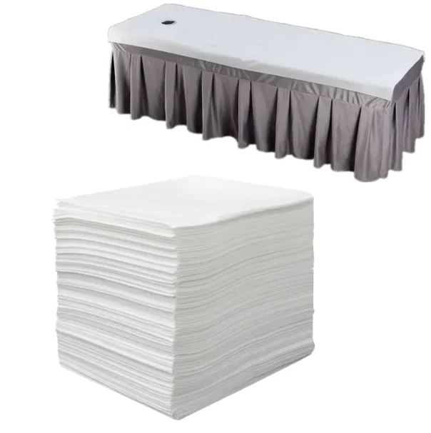 Disposable-Nonwoven-Fitted-Massage-Beauty-Salon-Spa-Combination-of-Bed-Cover-and-Pillow-Cover