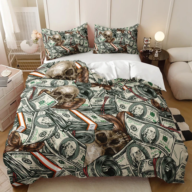 Dollar-Coin-Printed-Individualistic-Bedding-Bedroom-Decoration-Duvet-Cover-Set