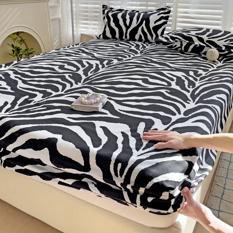 Double-Bed-Cover-Non-Slip-Protective-Dust-Cover-with-Fixed-Bed-Hat-Making-Fitted-Flat-Sheets-Single-Bed-Coverlet