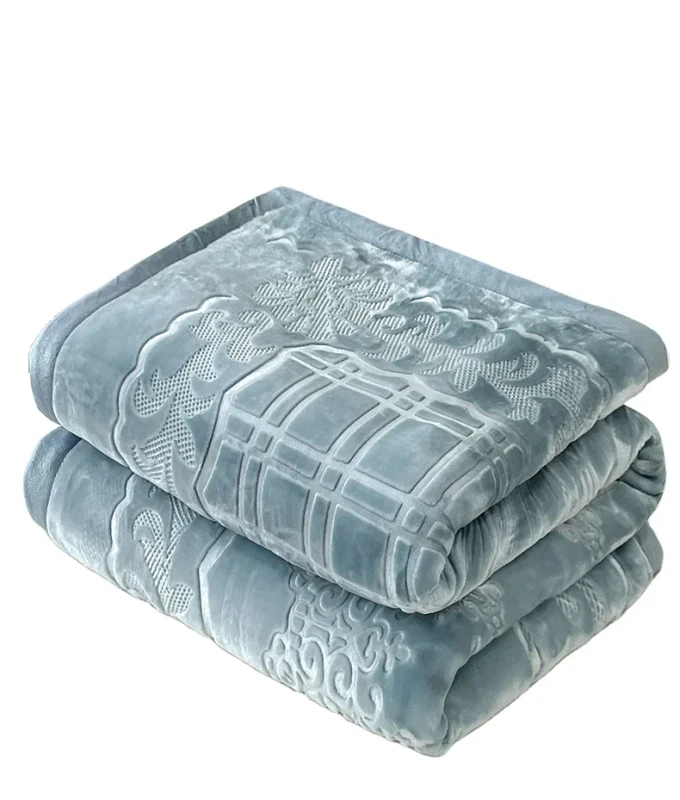 Double-Layer-Bed-Blankets-Heavy-5kgs-Thick-Warm-Embossed-Raschel-Mink-Throw-Blanket