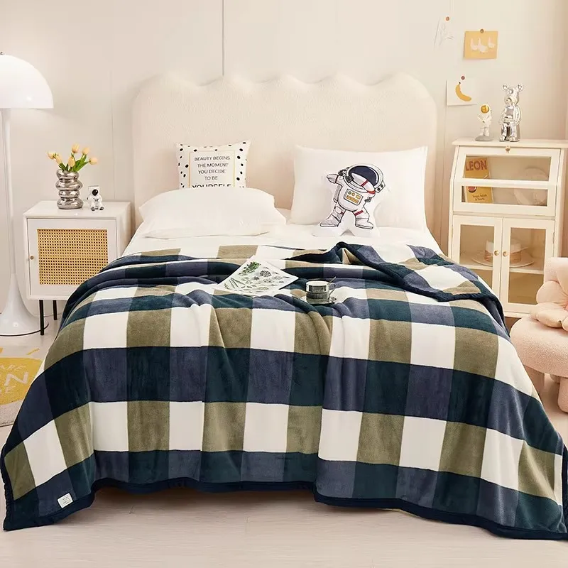 Double-Layer-Knitted-Flannel-Blankets-Multi-Different-Designs-Warm-Sleeping-Custom-Size-Factory-Airplane-Use