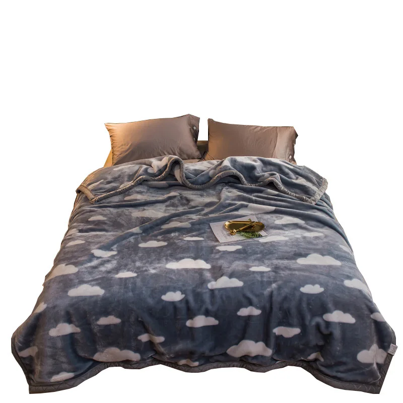 Double-Layer-Raschel-Polyester-Fiber-Winter-Throw-Blanket-Thickened-Coral-Fleece-Bedding