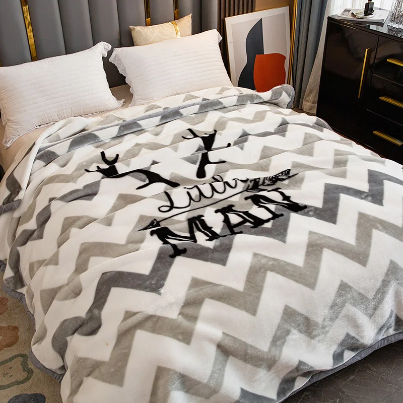 Double-Layered-Thick-Raschel-Milk-Flannel-Winter-Blanket-Solid-Woven-Portable-Airplane-Use-100-Polyester