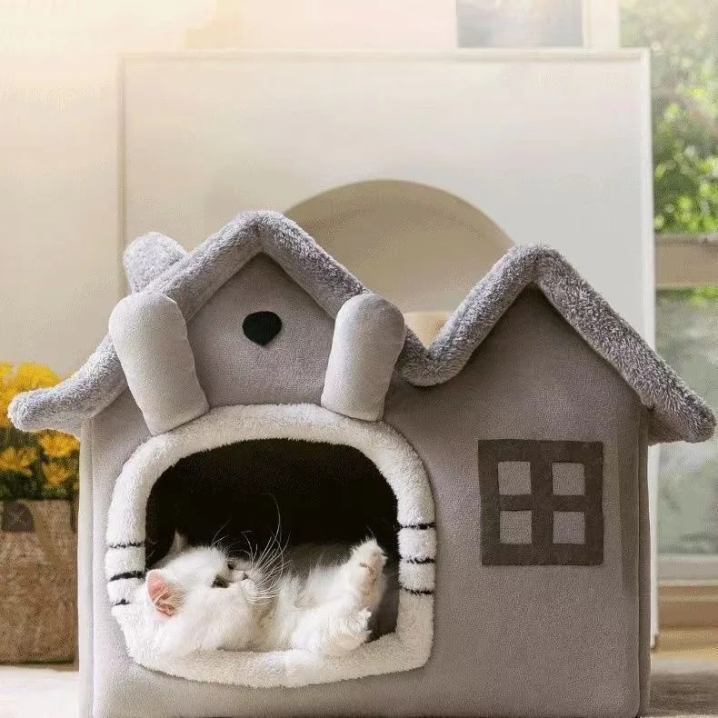 Double-Roof-Cats-Nest-Four-Seasons-Universal-House-Small-Dog-Bed-Warm-Removable-and-Washable-Pet-Supplies