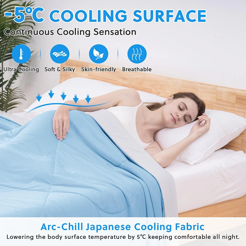 Double-Side-Arc-Chill-Cool-Ice-Silk-Fabric-Luxury-Nylon-King-Size-Summer-Quilt-Cooling-Blanket