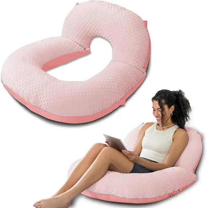Double-Sided-Reading-Pillow-for-Adults-Moms-Kids-Sitting-Bed-Use-Pink
