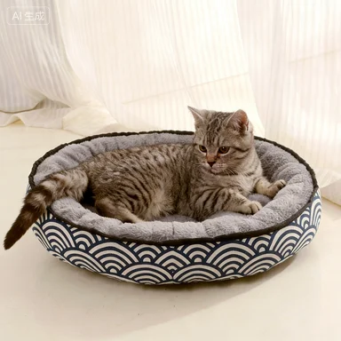 Double-Sided-Round-Pet-Bed-for-Outdoor-Use-Reversible-Dog-Bed-for-Patio